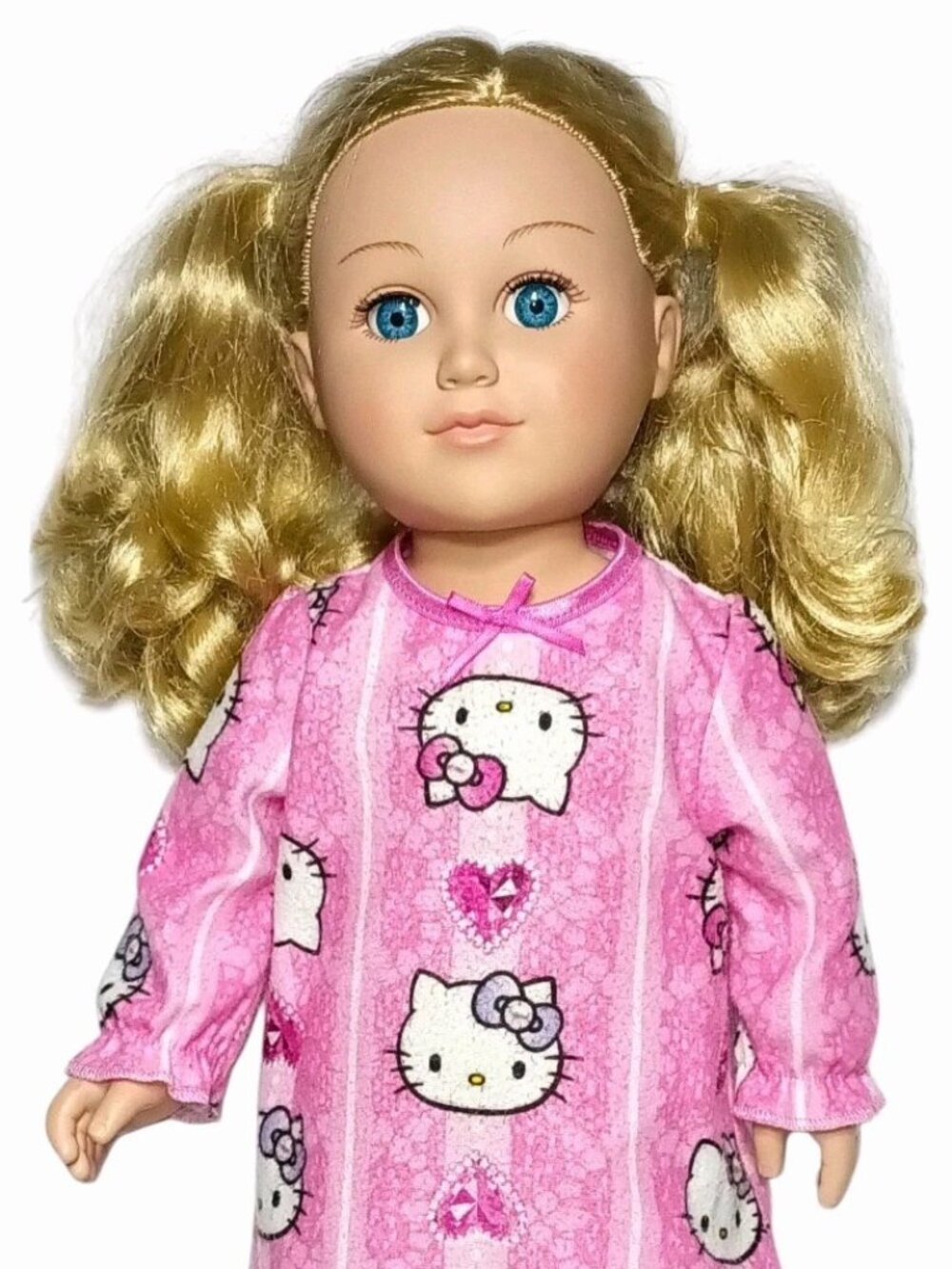 18" Blond CitiToy Doll Blue Eyes 2013 Hello Kitty Nightgown &Slippers GS126 GM15